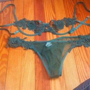 Green Lace Lingerie Set